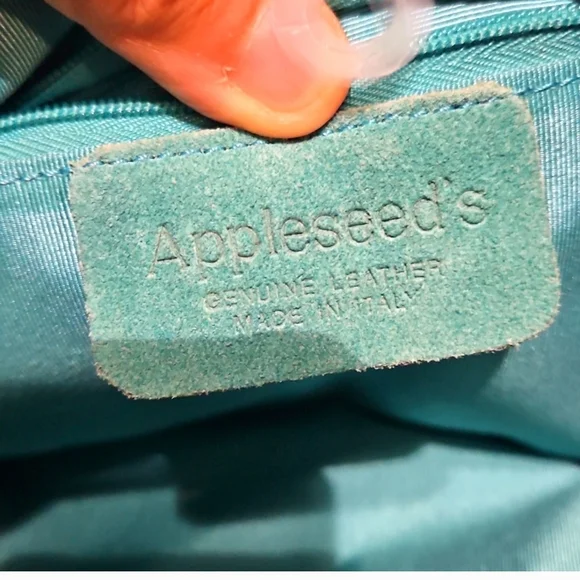 Appleseed"sTeal Suede Shoulder Bag - Picture 2 of 7